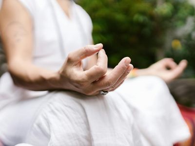 Close up of a person hands in a mudra